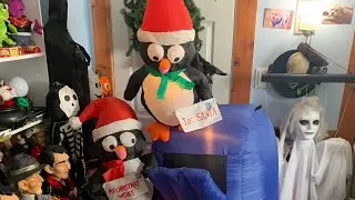 Gemmy 2018 inflatable penguins with mailbox