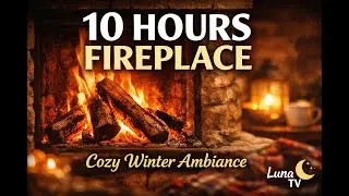 🔥 Fireplace Sounds 10 Hours | Cozy Winter Relaxation & Sleep | Luna TV 🌙