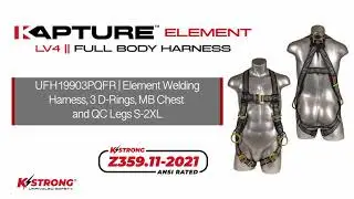 KStrong&reg; Kapture&trade; Element Welding Harness, 3 D-Rings, MB Chest and QC Legs (ANSI) - UFH19903PQFR