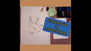 Friedenstaube zeichnen und malen mit Aquarell- f&uuml;r Anf&auml;nger