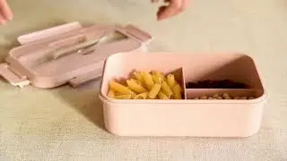 Microwave Food Storage Glass Container with Plastic Spoon Fork
