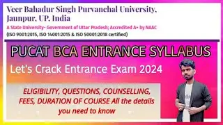 pucat BCA Entrance Syllabus 2024 | vbspu BCA  entrance exam syllabus 2024