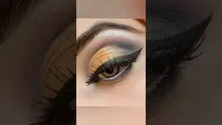 Golden & Blue Eye Makeup Tutorial #youtubeshorts #viralshorts #viral #shorts