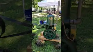 Pumping Water with a Nova Farm Engine 🤠  Sycamore, Illinois Steam Show #tractorshow #engine #shorts