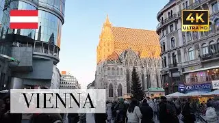 Afternoon Walk Through Vienna’s City Center | December 2024 in 4K