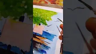 beautiful village scenery painting drawing painting/#search  #art #painting🔥💯