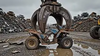 Magnet Arm Grabbing Massive Steel &ndash; Real Scrap Yard Vibes