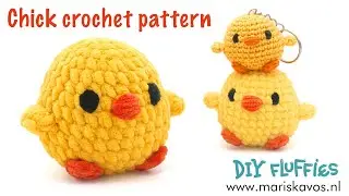 Mini Chick keychain Amigurumi crochet tutorial - almost NO SEW pattern for beginners