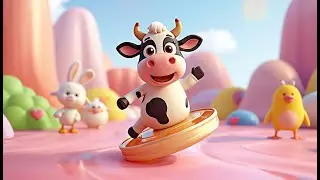 Moo Moo Cow and Friends Dance on a Candy Jelly | Fun Animal Rhyme for Kids | Nursery Rhymes