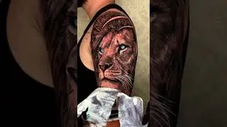 lion tattoo art work vedio #tattooart #tattooartist #yuelong #yuelongtattoo   #emalla