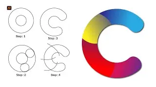 Creative Colorful C Logo Design in Adobe Illustrator | Bangla Step-by-Step Tutorial
