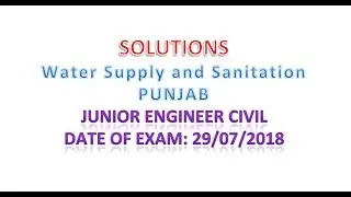 WATER SUPPLY AND SANITATION JE CIVIL SOLUTIONS