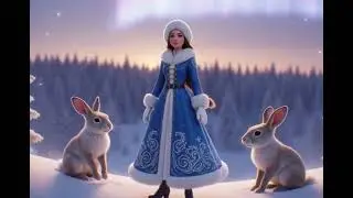 Transformation of a drawing into a realistic figure#Snow Maiden#christmas#santa#transformation