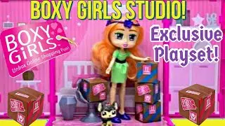 New! Boxy Girls STUDIO PLAYSET with Exclusive Seven Doll and Boxy Girl Pet  ( 2019 )