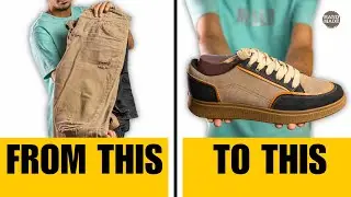 From Old Jeans to New Shoes | Incredible DIY Upcycle Transformation!👖👟