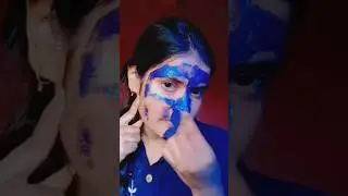 🤯Removing painless peel off mask 😷🤯 blue glitter peel off mask challenge 😱#youtube #shots #viral