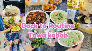 Kbi dill na dukhao|Eid Special Mutton Tawa kabab|Morning Routine+Skin Care Tips,cooking vlog,Grocery