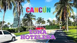 4K Canc&uacute;n Zona Hotelera Bus Ride . Mexico trip 🇲🇽 Hotelzone Canc&uacute;n Mexico