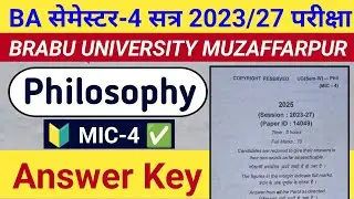 B.A 4th Semester Philosophy Mic 4 Answer key | Ba 4th Semester Philosophy Answer key | Ba Philosophy