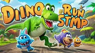 Dino Run and Stomp | Action Dinosaur Song 🦕👣 | Kids Dance Along