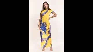 Plus size tie-dyed print high stretch looser pocket stylish casual maxi dress Wholesale SKU A21888