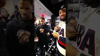 Karl-Anthony Towns found a MASSIVE Cooper Flagg Autograph Card at the NBA Store!