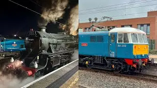 LMS Black 5 44871 & Class 86 86259 ‘Les Ross’ BATTLE Storm Amy At York - 04/10/25 (4K)