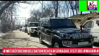 #WATCH | Foreign delegation reach #Srinagar, visit GDC #Magam district #Budgam.