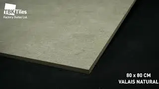 VALAIS NATURAL GREY STONE EFFECT PORCELAIN 80x80cm TILE