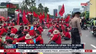 Buruh Demo Gedung DPR Tuntut Kenaikan Upah 15 Persen Tahun 2026 #Beritasatu
