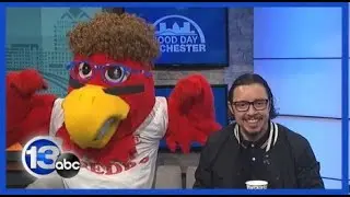 Vote Pedro!  Efren Ramirez visits Good Day Rochester / Red Wings