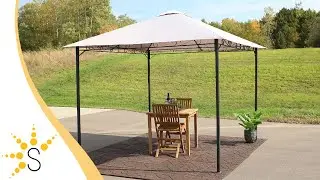 Sunnydaze 10 x 10 Foot Steel Gazebo with Weather-Resistant Fabric Top - Gray - CRE-705