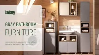 SoBuy Undersink cabinet丨Mirror cabinet丨Toilet paper roll holder丨Laundry cabinet丨BZR146-DG