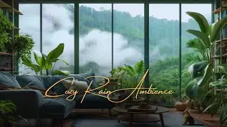 Relaxing Rain Sounds for Sleeping 🌿 Rain on Window in a Cozy Green Room