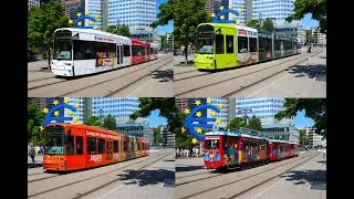 [Neue Werbewagen] VGF Straßenbahn Frankfurt am Main Bombardier S-Wagen am Willy Brand Platz