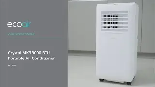 Quick Functions Guide - EcoAir Crystal MK3 Portable Air Conditioner