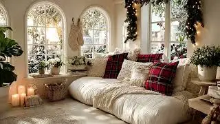 Sleep Gently in a Winter Living Room ❄️🎹 Soft Piano & Crackling Fireplace
