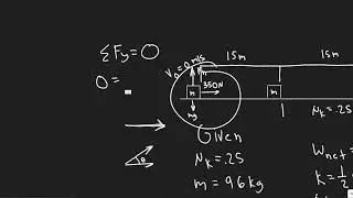 A 96-kg crate, starting from rest, is pulled across a floor with a constant horizontal force of 350