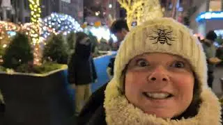 Walking to the Rockefeller and it's pretty busy and festive #familyvlog #travel 