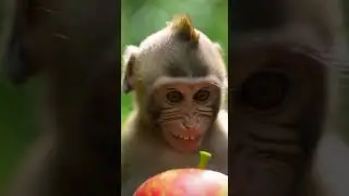 This Monkey's Eat Apple Is So Funny 😂🐒