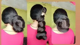 twu bun style 🥰 #hairstyle #bun #bunhairstyle #longhairs #trending #fashion #foryou #yt  #thickhair