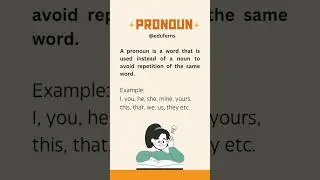 Pronoun 😎 #partsofspeech #pronoun #grammar #shorts #viralvideo #ytshorts