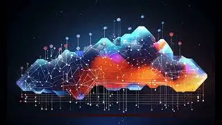 Multicolor cloud interconnected by glowing digital nodes video animation, ai generated