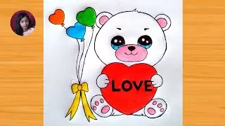 HOW TO DRAW A CUTE TEDDY BEAR ( EASY AND STEP BY STEP )