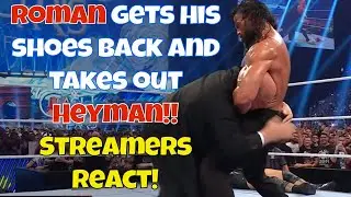 Streamers React! Roman takes out Heyman and gets his shoes back!! #wwe #wweraw  #romanreigns