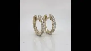 14Kt Yellow Gold Diamond Huggie Earrings