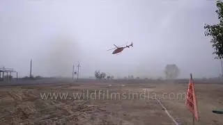 Indian politician has close shave as helicopter goes crazy