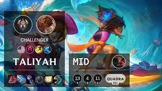 Taliyah Mid vs Swain - NA Challenger Patch 10.15