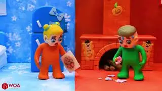 HOT VS COLD ROOM Challenge | Fire Prince VS Frozen Elsa Princess | Brother on Fire VS Icy Sister