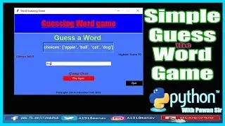 Simple GUESS the WORD Game in Python || 10 Minutes craft || @CID